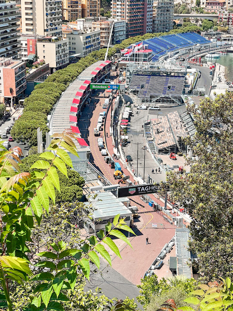 Birds eye view of Monaco Grand Prix race track.