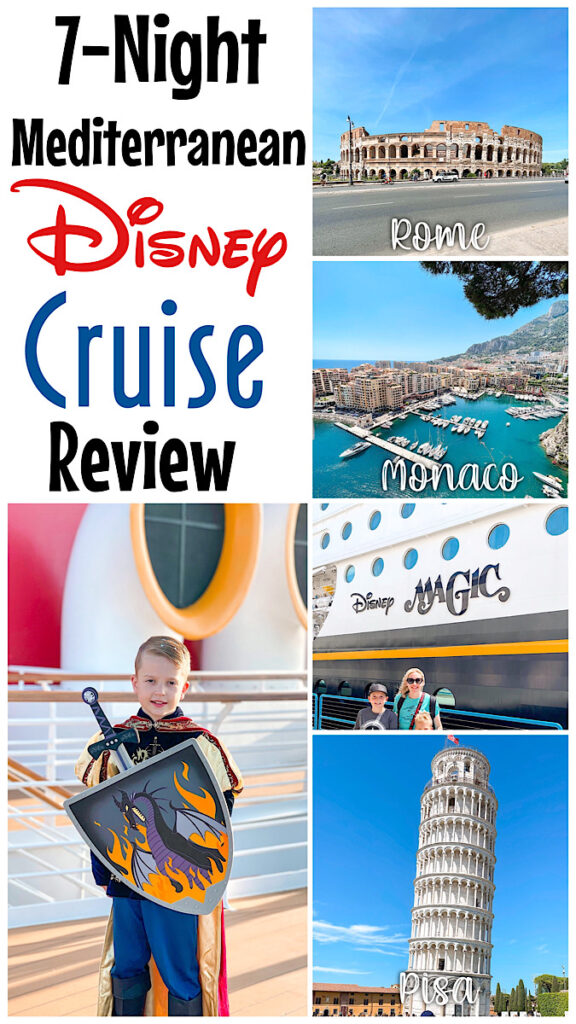 A collage of pictures from a Mediterranean Disney Cruise.