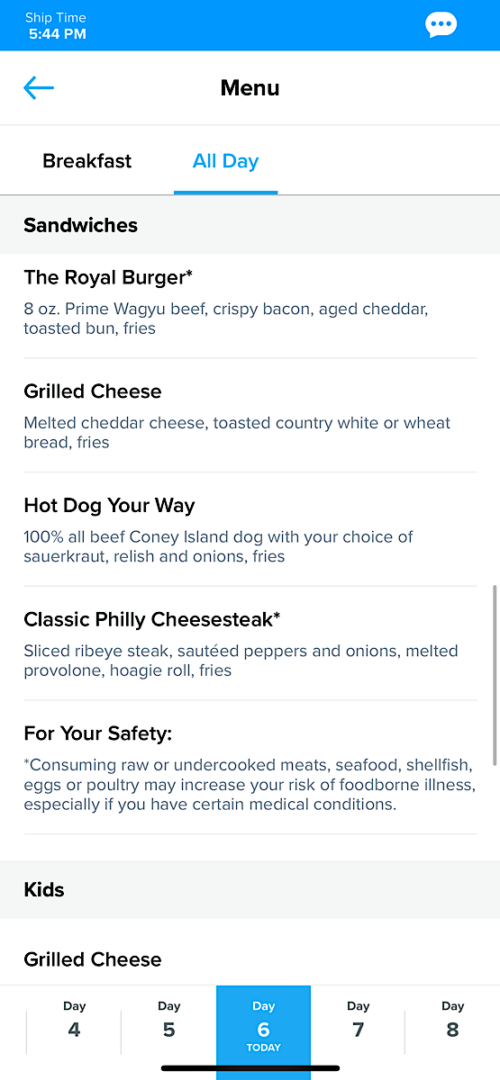 Royal Caribbean Room Service Menu The Mommy Mouse Clubhouse