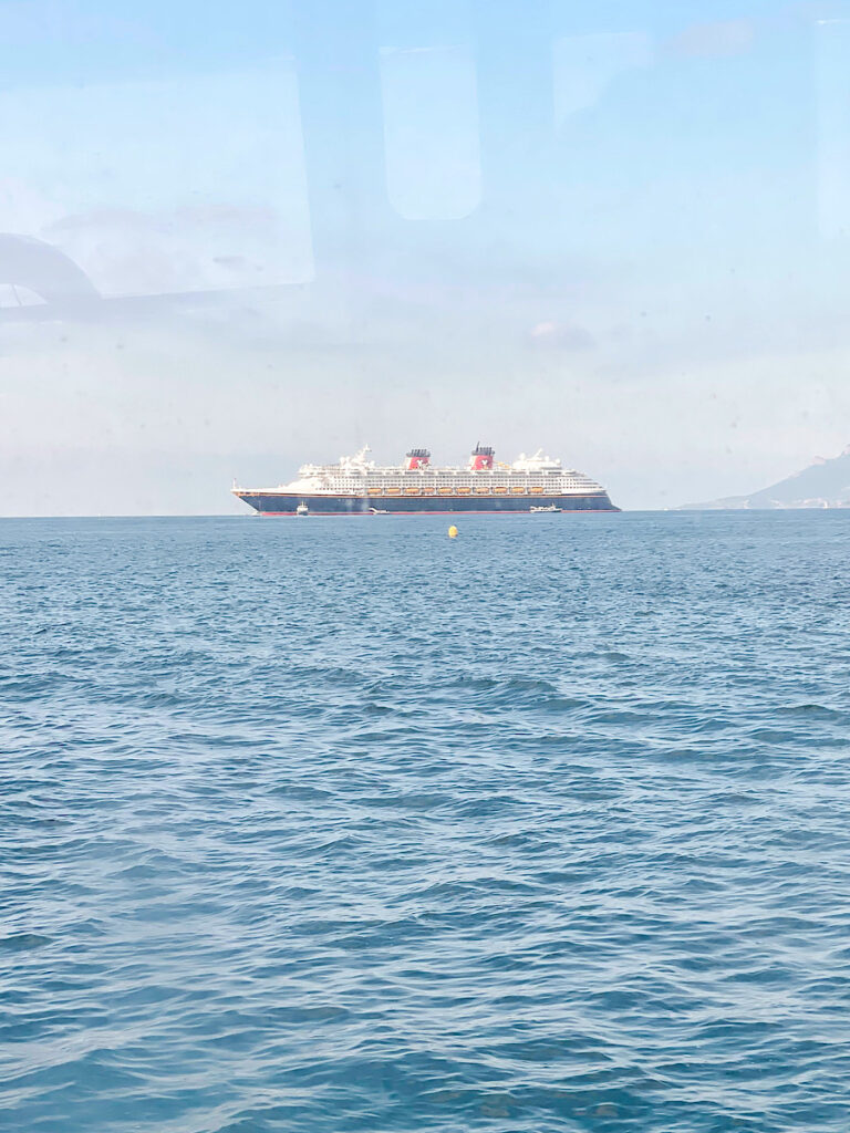 View of the Disney Magic from Cannes, France.