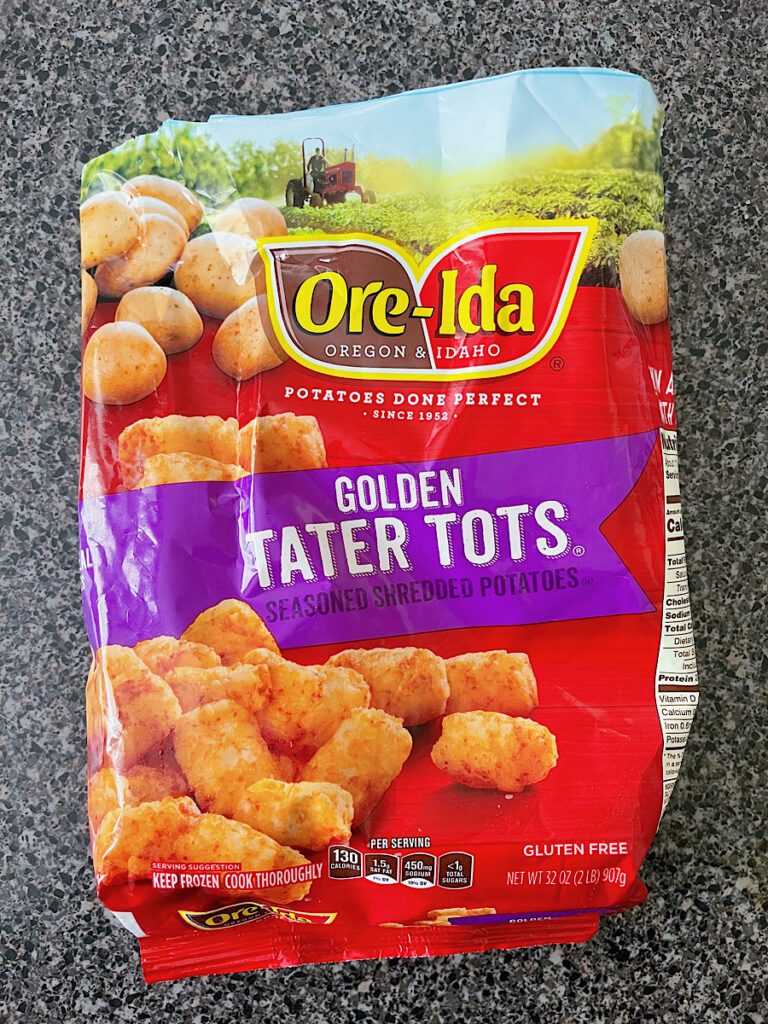 A bag of Frozen Tater Tots