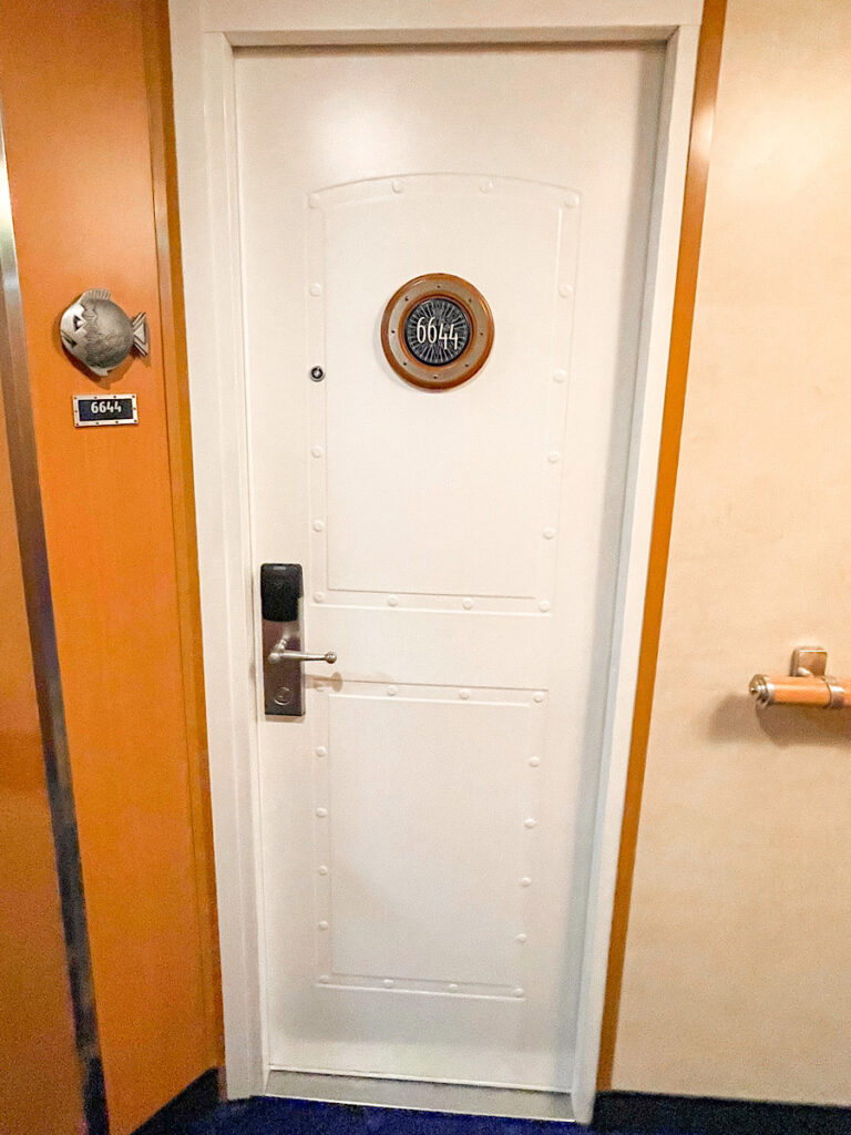 Door of Stateroom 6644 on the Disney Magic.
