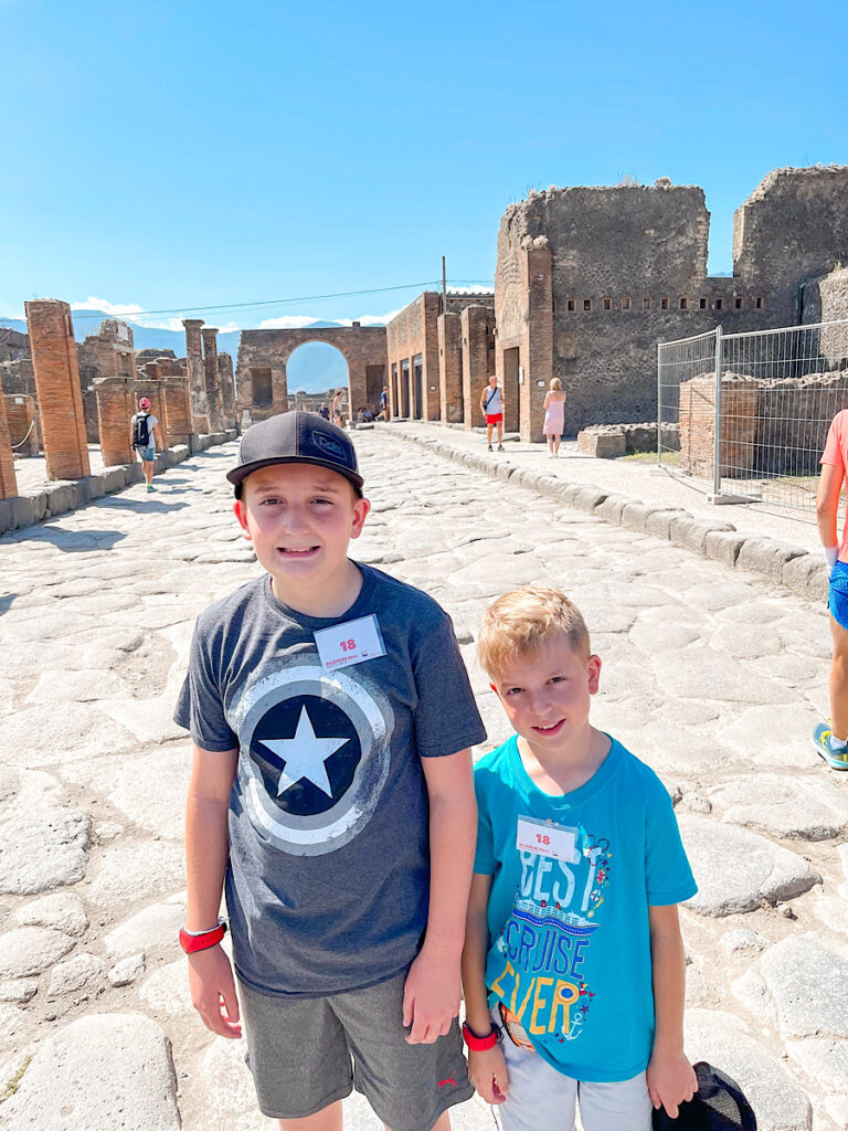 Two kids in Pompeii, Italy.