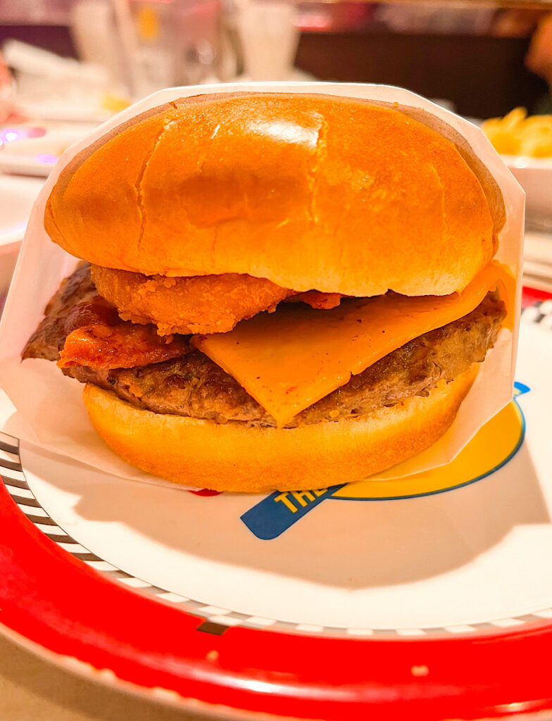 Smoke House Burger from Johnny Rockets on Royal Caribbean.