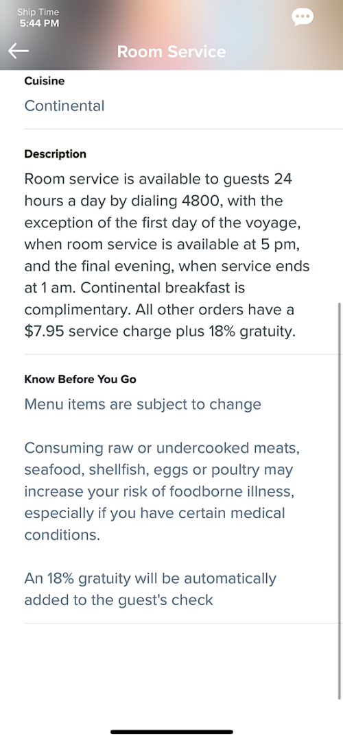 Royal Caribbean Room Service Menu The Mommy Mouse Clubhouse