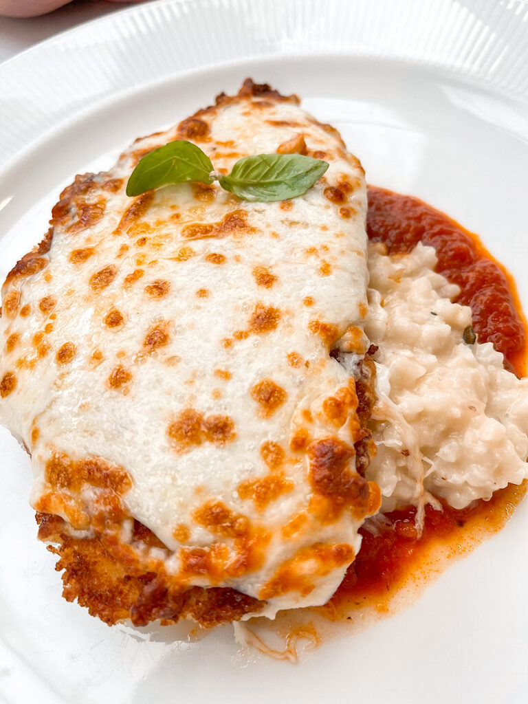 Parmesan Crusted Chicken Breast from Palo on a Disney Cruise.