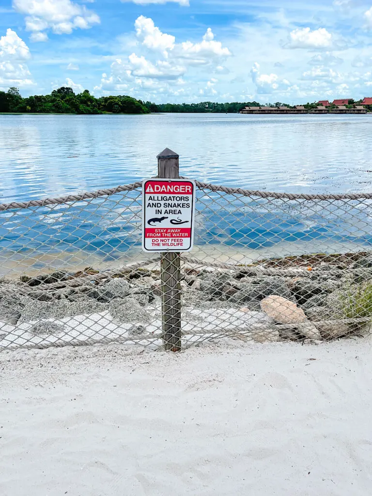 Beware of Alligator sign at Disney's Grand Floridian.