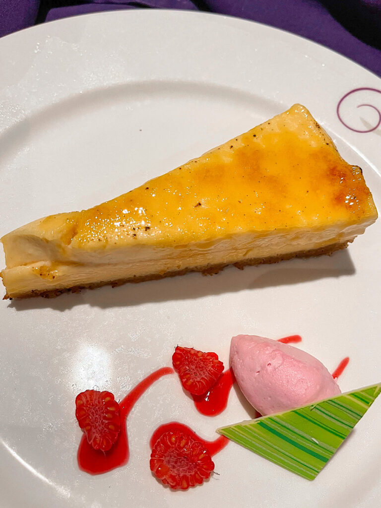 Creme Brulee Cheesecake from Rapunzel's Royal Table.