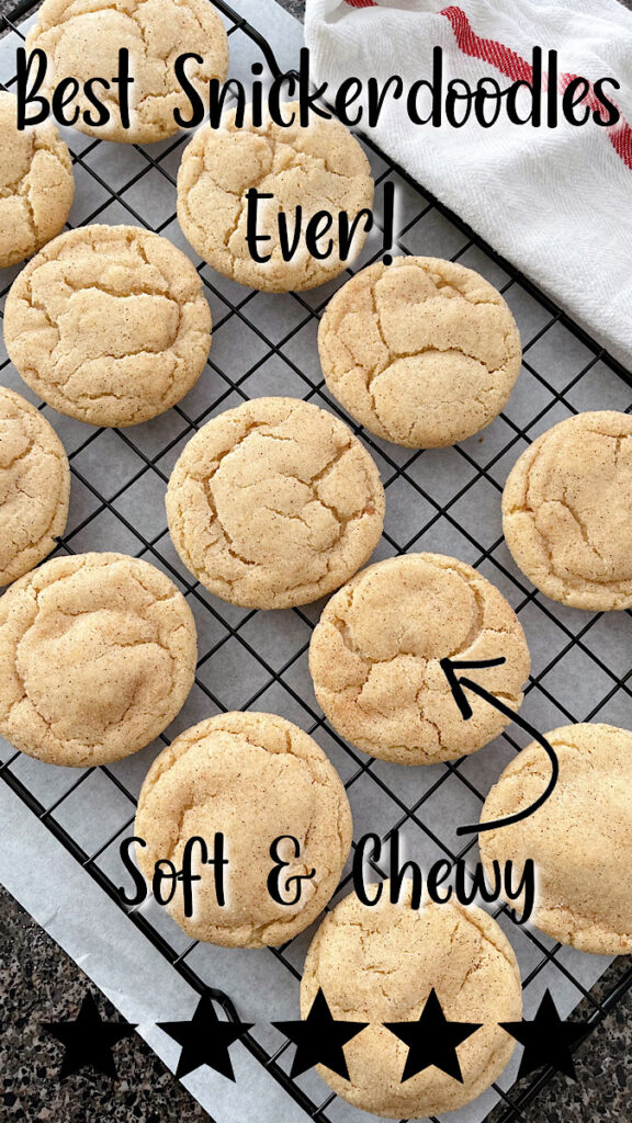 Snickerdoodles on a wire rack.