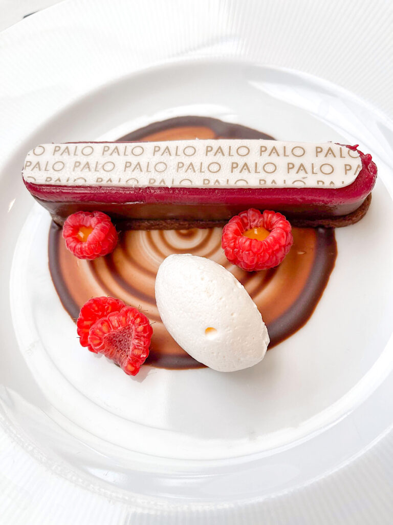Raspberry Chocolate Crunch Tart from Palo on Disney Cruise Line.