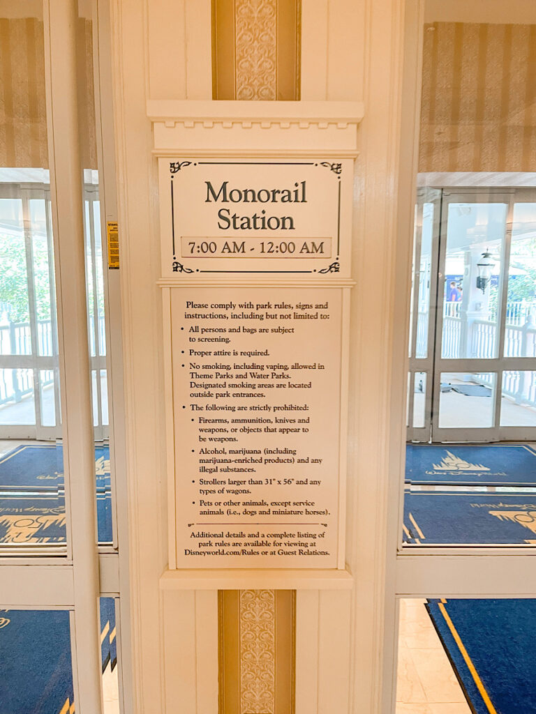 Monorail Station at Disney's Grand Floridian Resort.