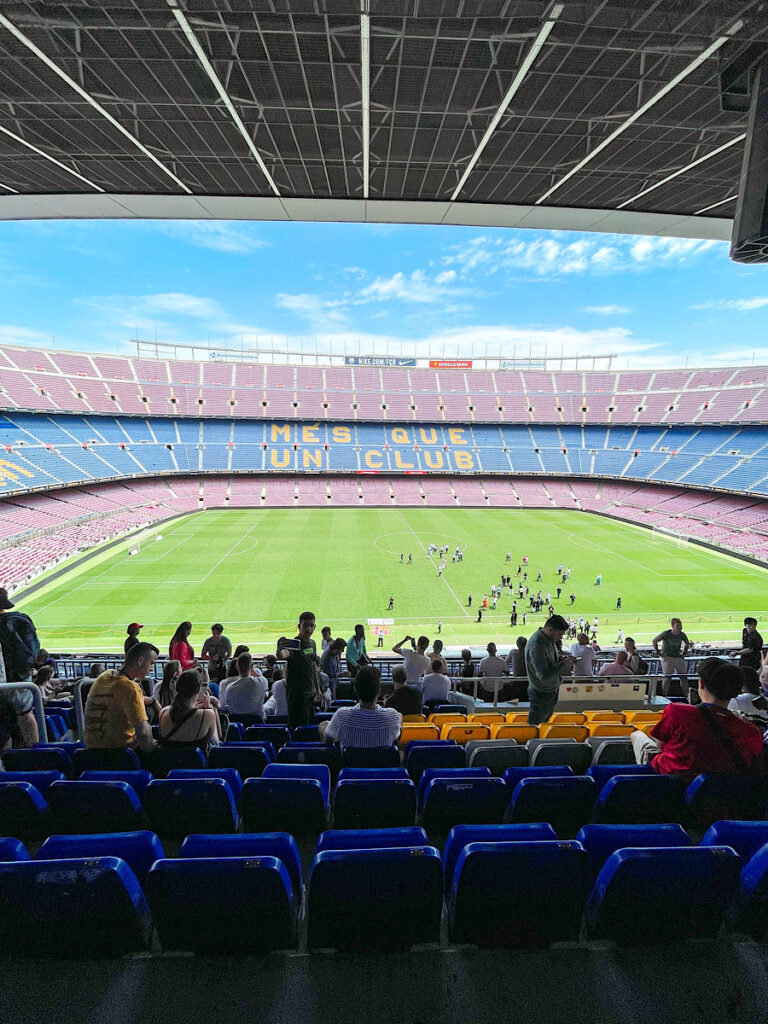 A view of Camp Nou soccer stadium in Barcelona Spain.