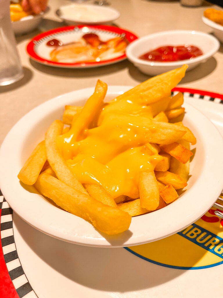 Cheese Fries from Johnny Rockets on Royal Caribbean.
