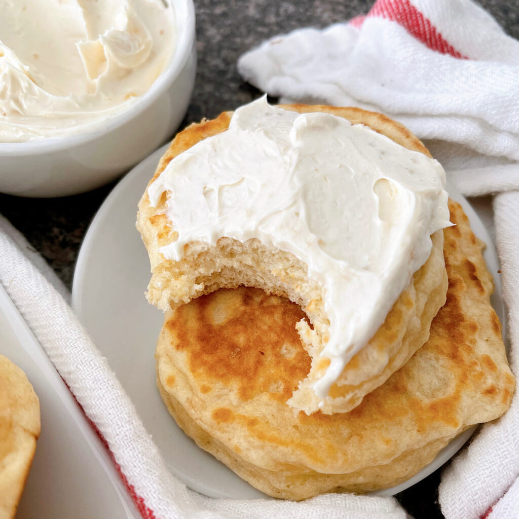 The Queen's favorite scone topped with clotted cream.