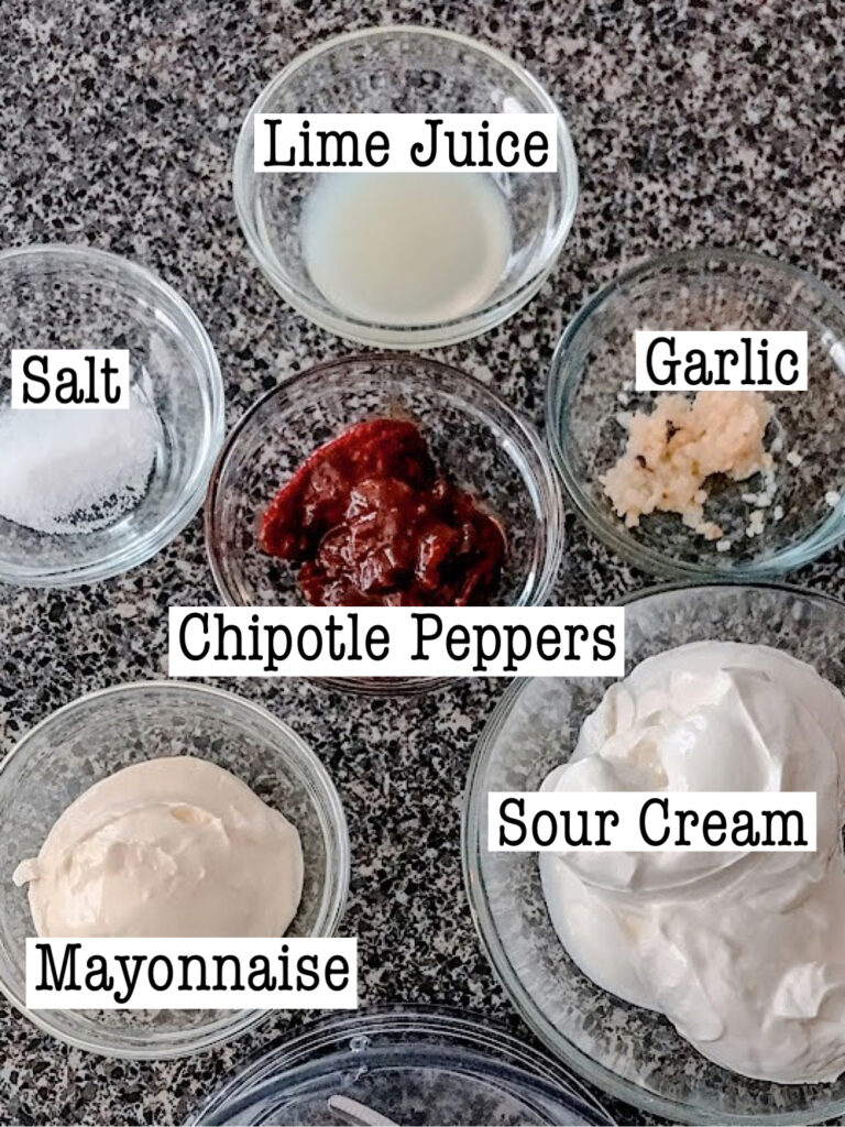 Ingredients to make Taco Bell Chipotle Sauce.