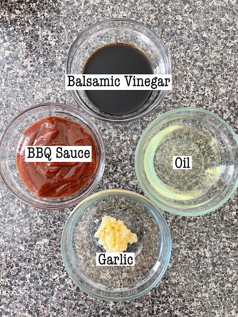 Ingredients to make BBQ Vinaigrette.