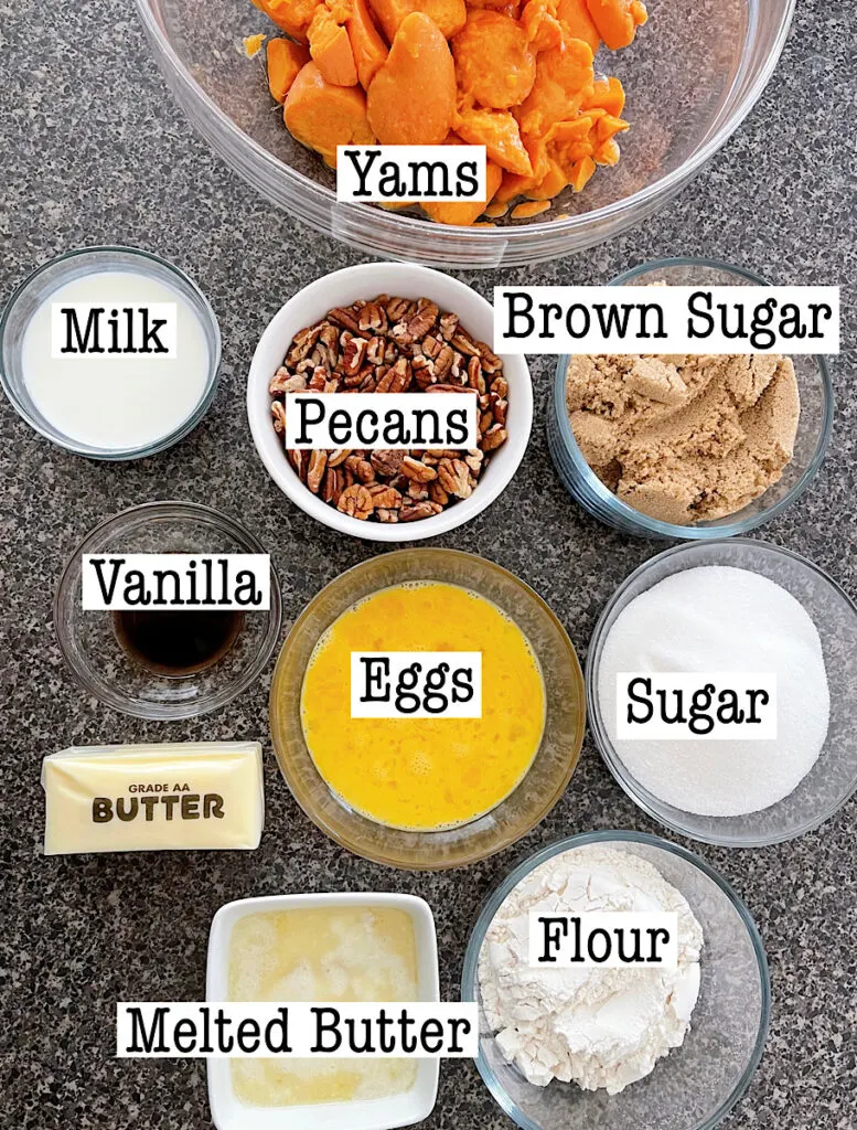 Ingredients to make Thanksgiving Candied Yams.