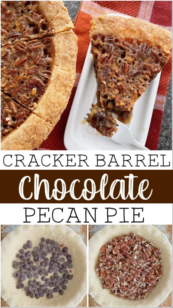 Cracker Barrel Chocolate Pecan Pie.