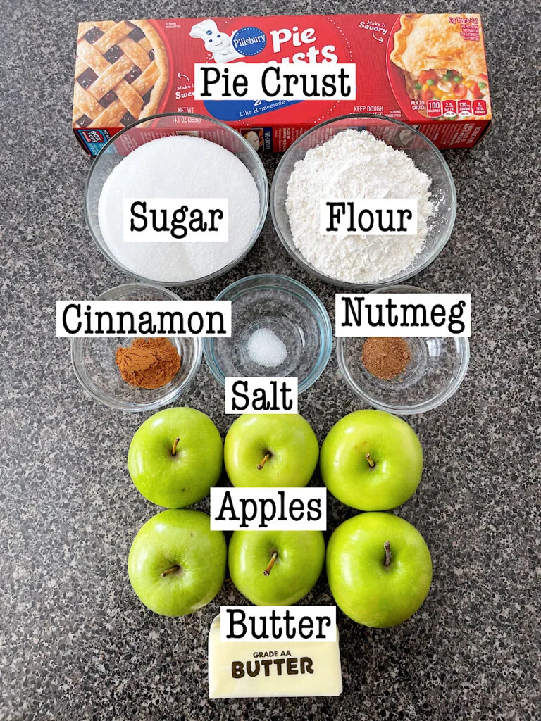 Ingredients needed to make award winning apple pie.