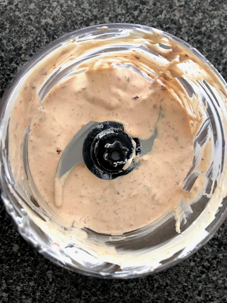 Chipotle sauce in a food processor.