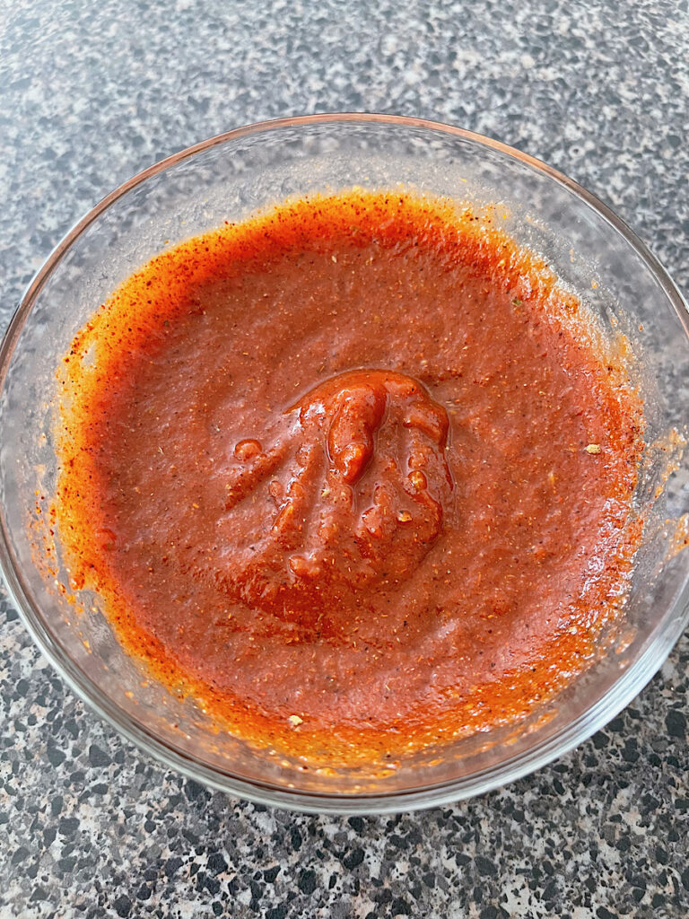 A bowl of Mexican Pizza sauce.