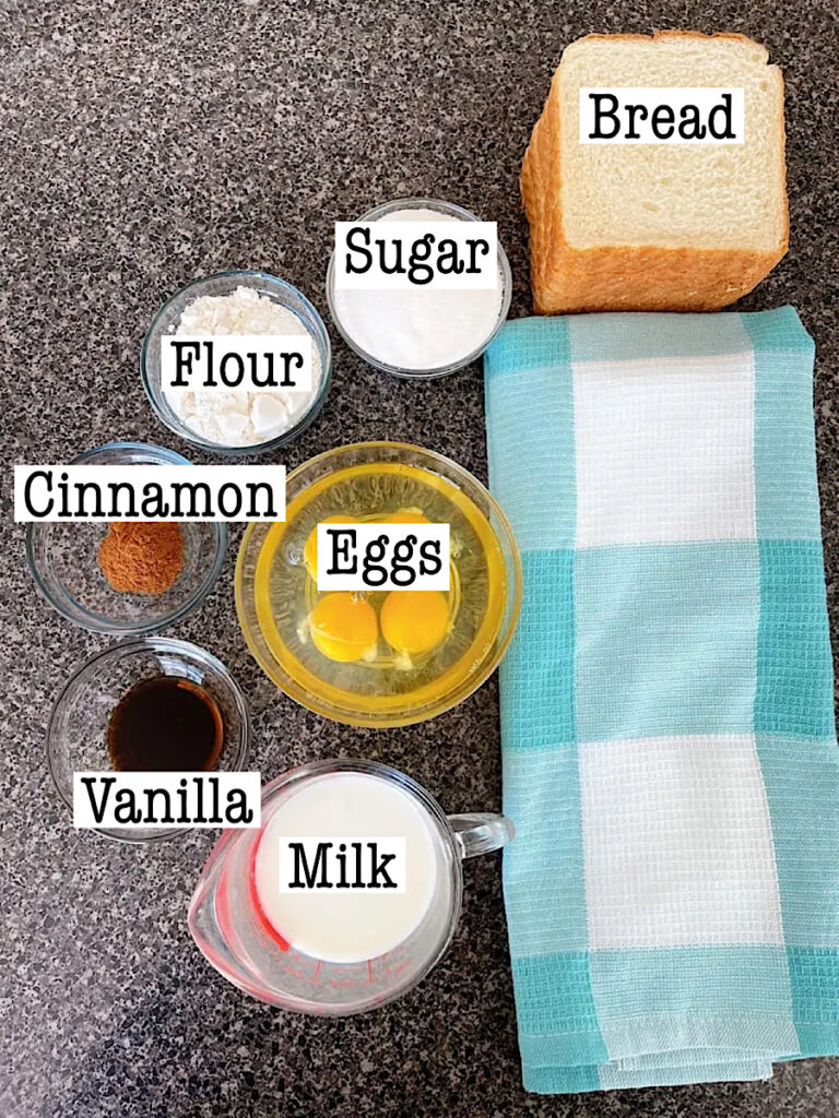 Ingredients for French Toast Waffles.