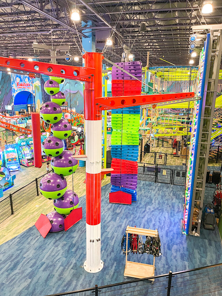 Climbing walls at Tom Foolery's inside Kalahari Resort in Texas.