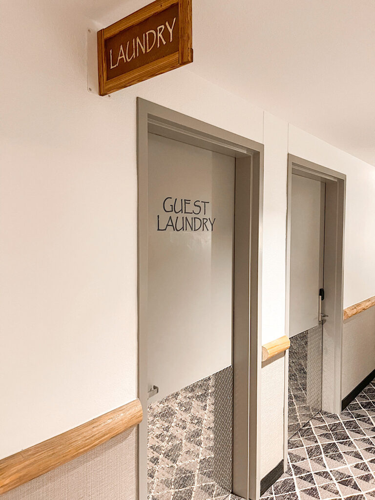 Entrance to the laundry facility at Kalahari Resort.