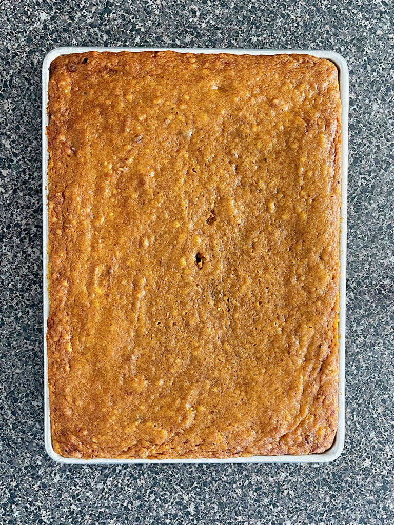 A pan of pumpkin bars.