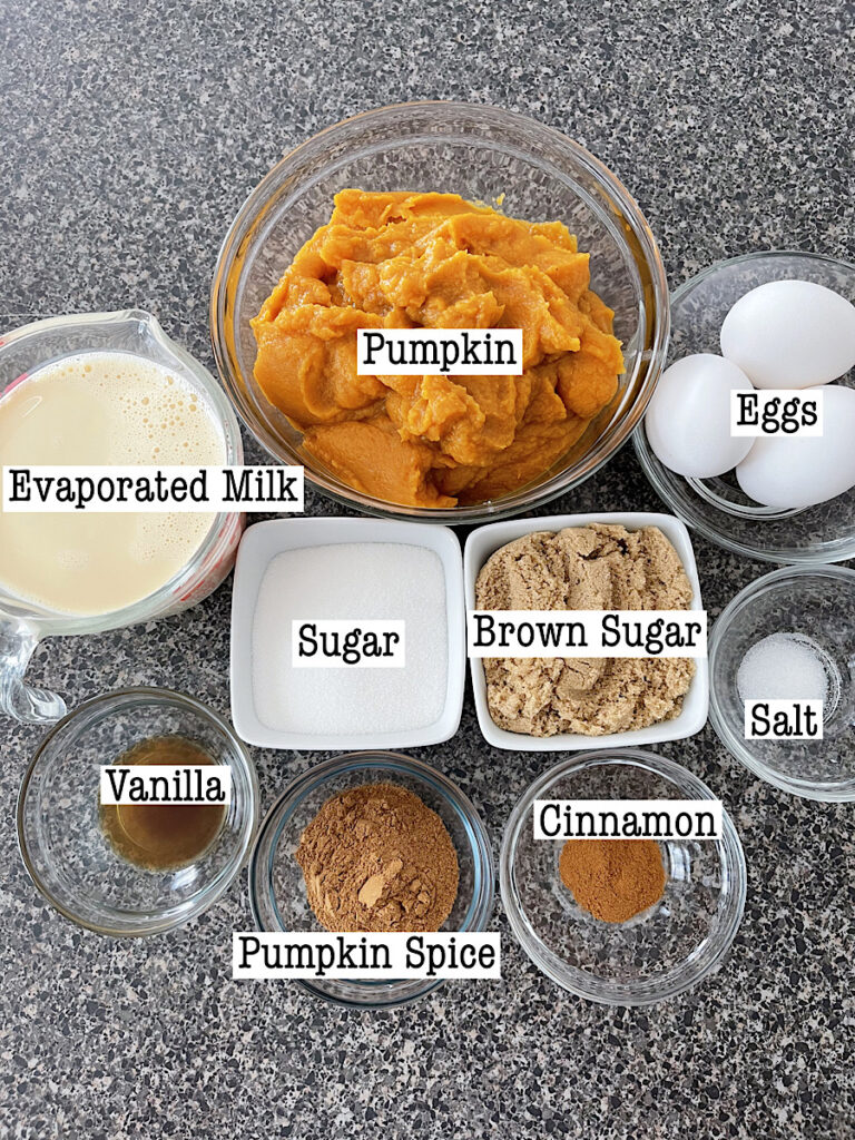 Ingredients to make cake mix pumpkin cobbler.
