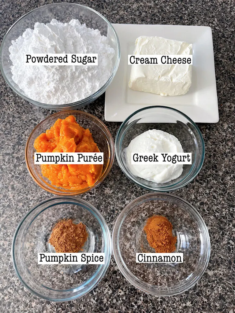 Ingredients to make Pumpkin Pie Dip.