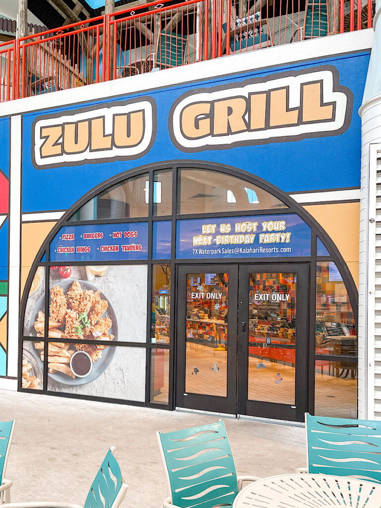 Zulu Grill inside the indoor water park at Kalahari Resort.