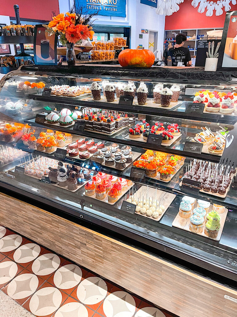 Cupcake display case at Java Manjaro inside the lobby of Kalahari Resort in Texas.