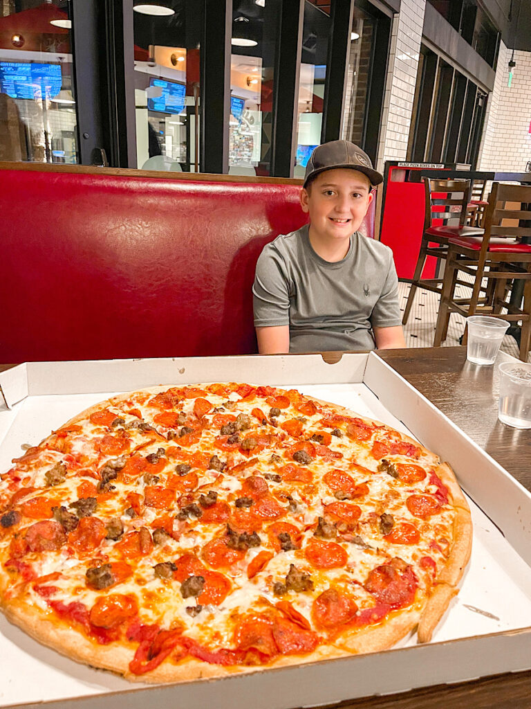 A pizza from Pizzeria Sortino's.