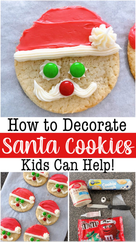How to Decorate Santa Cookies. Kids can help!
