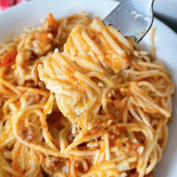 A bowl of TikTok Spaghetti Alfredo.