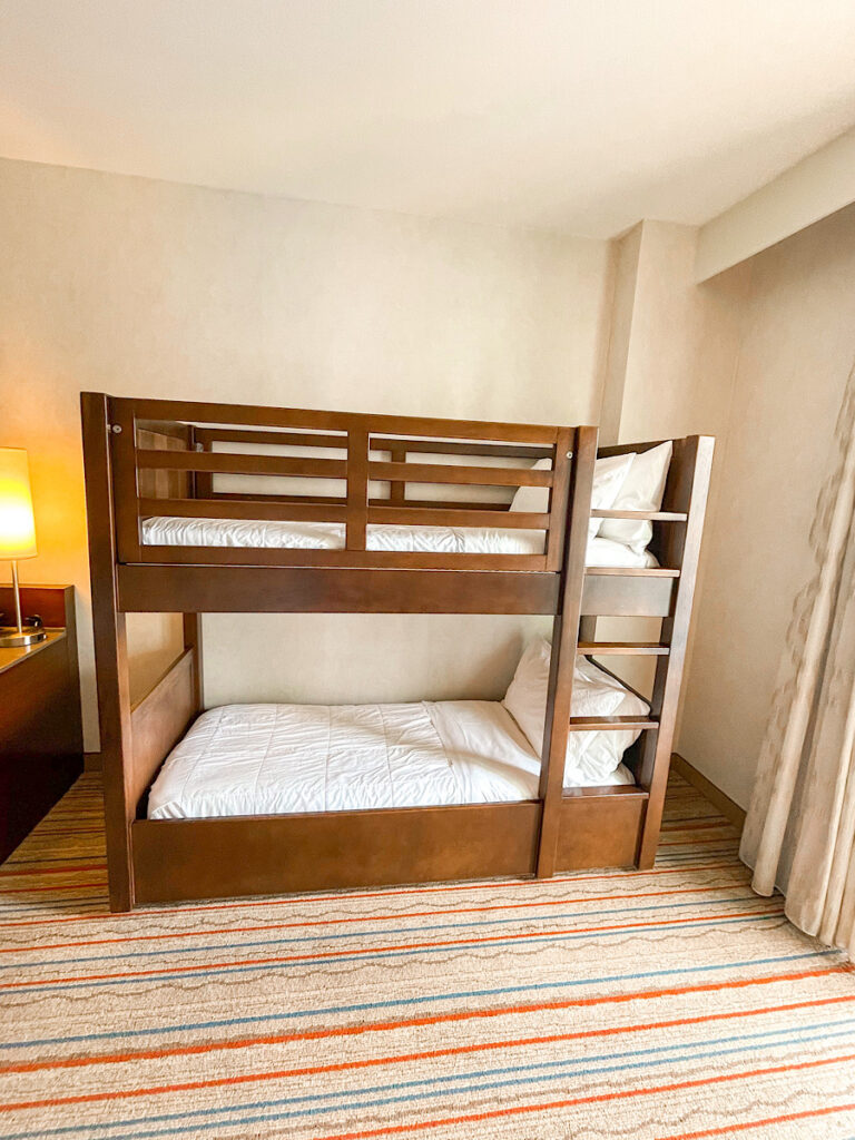 Set of bunkbeds at Courtyard Theme Park Entrance.