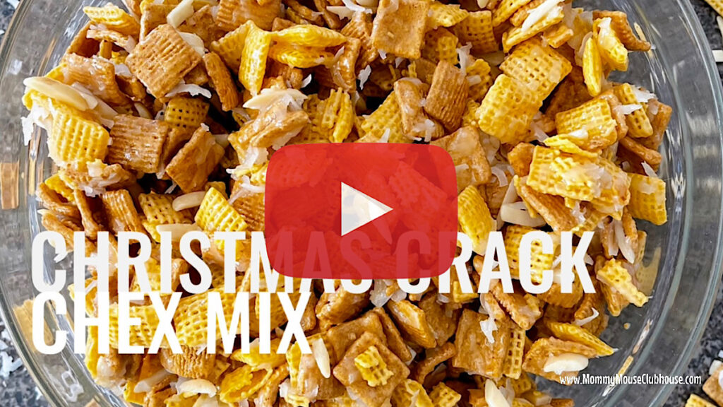 Christmas Crack Chex Mix YouTube thumbnail image.