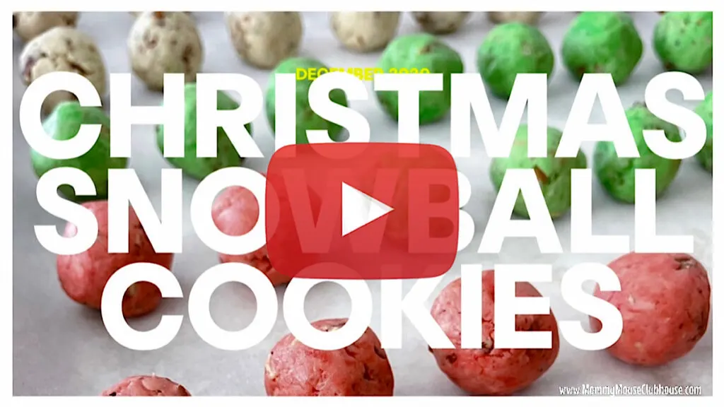 Christmas Snowball Cookies YouTube thumbnail image.