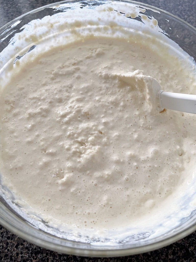 Thick sweet cream pancake batter.