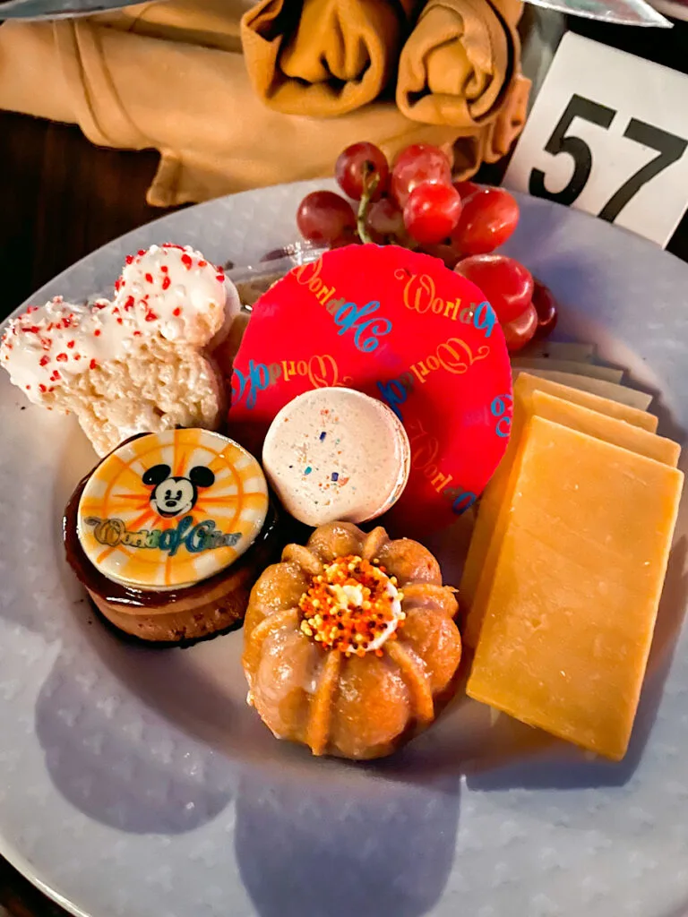 Plate of desserts from the World of Color Dessert Party.