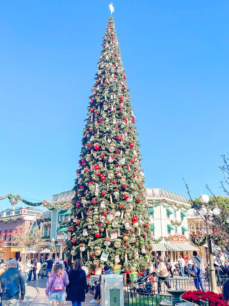 Christmas tree at Disneyland on Main Street.
