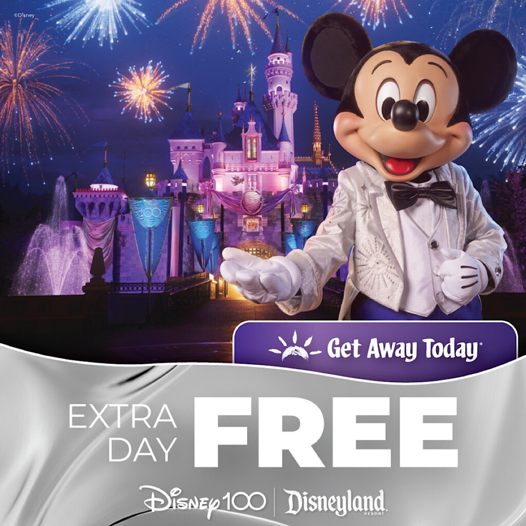 Disney 100 Ticket Sale get and extra day free from Get Away Today.