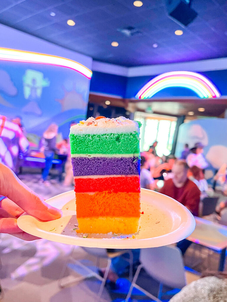 Rainbow Cake with freeze-dried SKITTLES® bite-sized candies from Epcot Festival of the Arts.