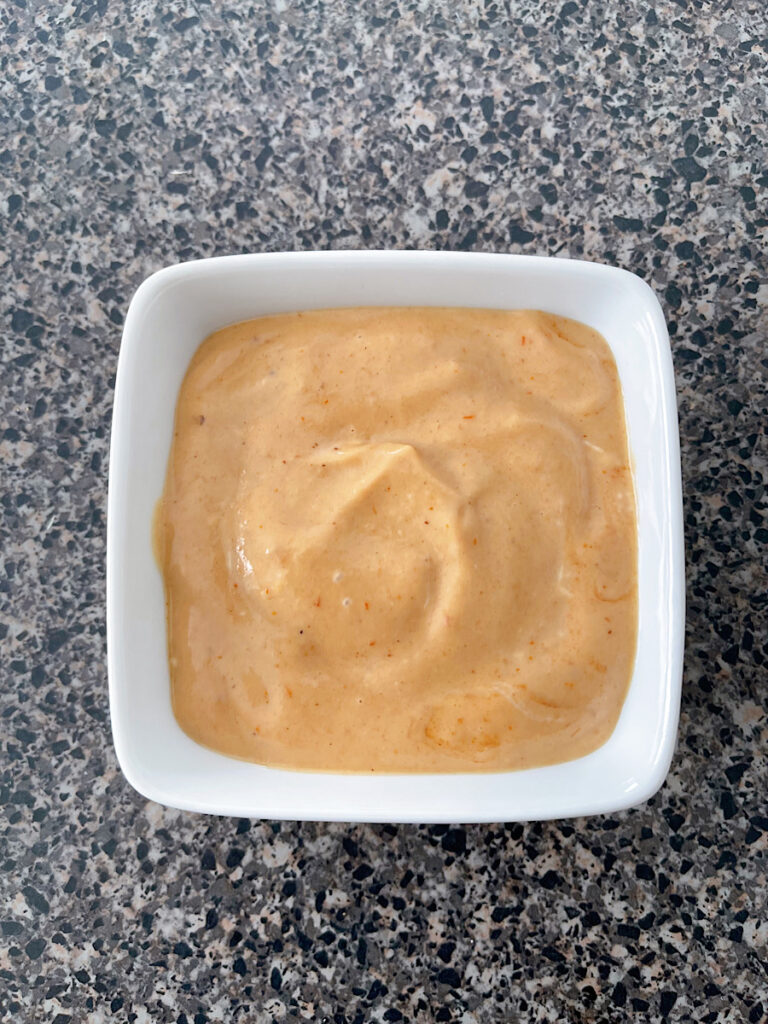 A dish or Red Robin Campfire Sauce.
