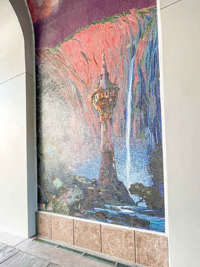 Tangled mosaic art at Disney's Riviera Resort.
