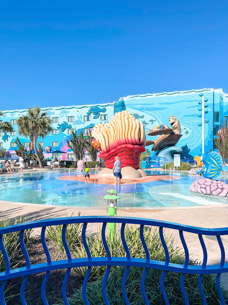 Kids splash area in the Finding Nemo section of Disney's Art of Animation Resort.