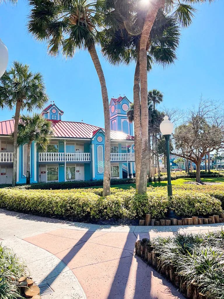 Guest room building at Disney's Caribbean Beach Resort.