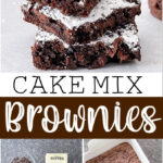 A collage of cake mix brownies.