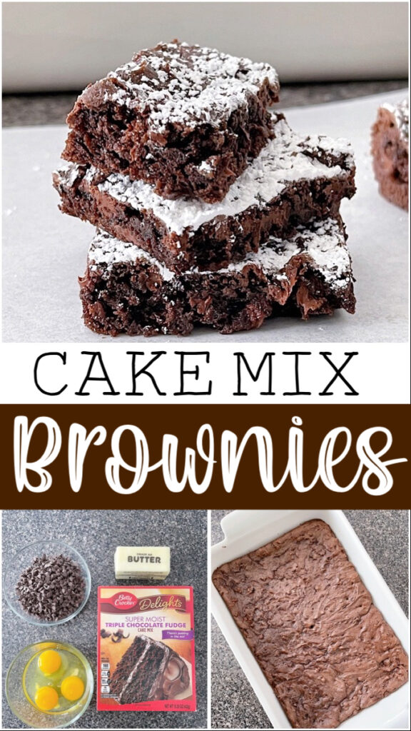 A collage of cake mix brownies.